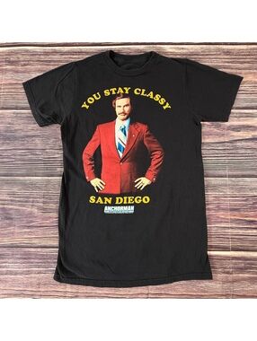 2012 Officially Licensed Anchorman You Stay Classy San Diego Tee S Ron Burgundy